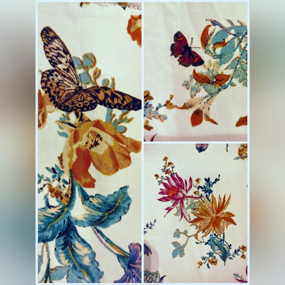 🦋🍀 3 Chico’s: 2P (14/16P) Spring Blouse Bundle, Butterfly, Geometric & Paisley - Picture 4 of 16